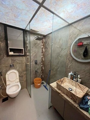 Bathroom in 3 BHK Apartment at Veena Crest, Andheri West – for Rent