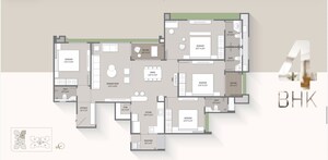 Floor Plan in 4 BHK Apartment at HR Eliseo, Shela – for Sale