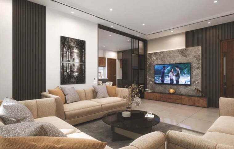 Living Room, serenity-shivam 3 Bedroom 1795 Sq.Ft. Apartment In South Bopal Ahmedabad 10596644