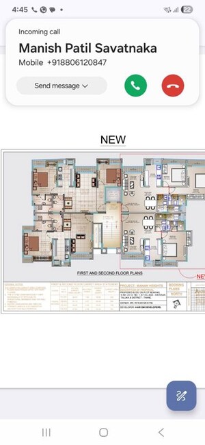 Floor Plan in 1 BHK Apartment at Hari Manan Heights A Wing, Kavesar – for Sale