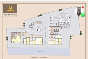 Floor Plan in 3 BHK Apartment at Arihant Shankheshwar Heights, Chunabhatti – for Sale