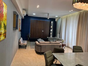 Living Room in 4 BHK Apartment at One Hiranandani Park, Ghodbunder Road – for Rent