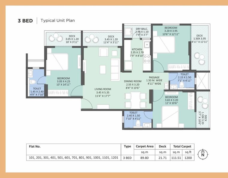 Floor Plan, kakkad-kailash-kutir 2 Bedroom 800 Sq.Ft. Apartment In Wanwadi Pune 10598582
