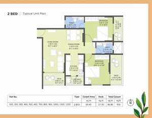 Floor Plan in 2 BHK Apartment at Kakkad Kailash Kutir, Wanwadi – for Sale