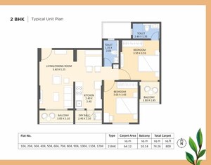 Floor Plan in 3 BHK Apartment at Kakkad Kailash Kutir, Wanwadi – for Sale