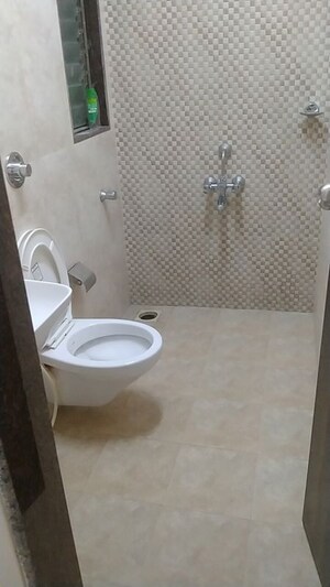 Bathroom in 3 BHK Apartment at Asmita Sand Dunes, Malad West – for Rent