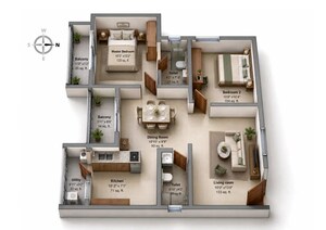 Floor Plan in 2 BHK Apartment at Signature Classic, Sarjapur – for Sale