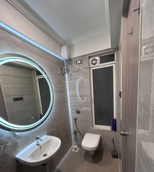 Bathroom in 1 BHK Apartment at Crescent Silverwoods, Powai – for Rent