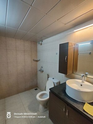 Bathroom in 2 BHK Apartment at Adarsh Greens Phase 2, Kogilu – for Rent