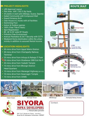  Plot – Map Location View at Siyora Spring Fields, Bibinagar - for Sale