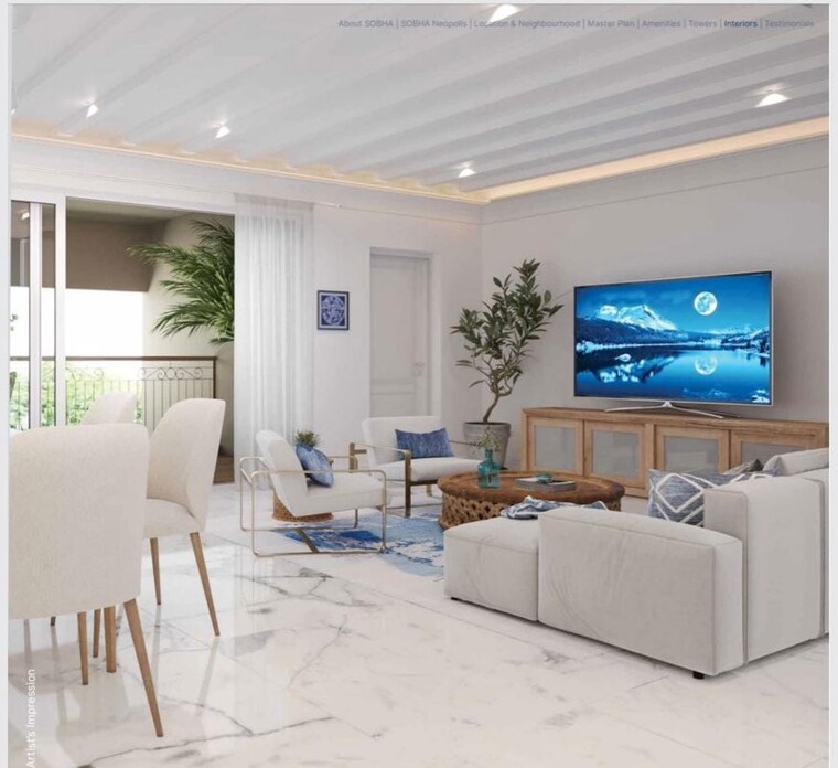 Hall, sobha-neopolis 3 Bedroom 1705 Sq.Ft. Apartment In Panathur Bangalore 10599387