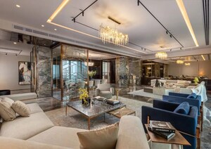 Living Room in 6+ BHK Penthouse at DLF The Dahlias, Sector 54 – for Sale
