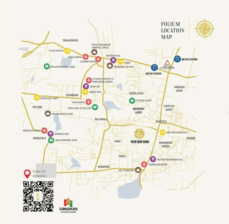 Map Location, sumadhura-folium 3.5 Bedroom 1915 Sq.Ft. Apartment In Whitefield Bangalore 10564482