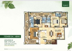 Floor Plan in 4 BHK Apartment at High Ground – for Sale