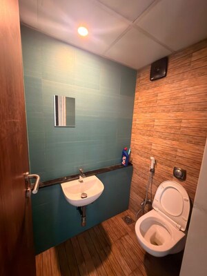 Bathroom in 1 BHK Apartment at Lodha Crown Quality Homes, Majiwada – for Rent