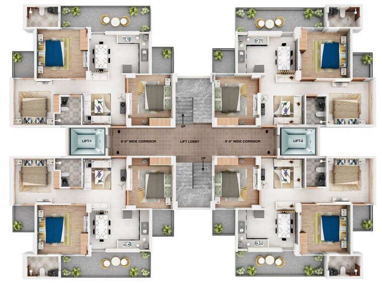 Floor Plan, sector 84 3 Bedroom 850 Sq.Ft. Apartment In Sector 84 Faridabad 10600487