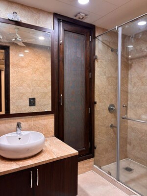 Bathroom in 3 BHK Builder Floor at Sukhdev Vihar – for Rent