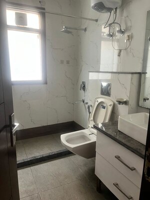 Bathroom in 3 BHK Builder Floor at Navjeevan Vihar – for Rent