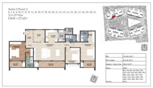 Floor Plan in 3.5 BHK Apartment at Mana The Right Life, Sarjapur Road – for Sale