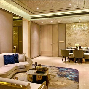 Living Room in 4 BHK Apartment at Rustomjee Crown, Prabhadevi – for Rent