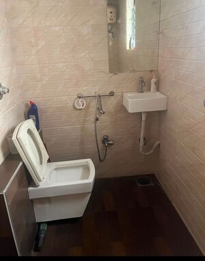 Bathroom in 2 BHK Apartment at Crystal Garden Estate CHS, Manpada – for Rent