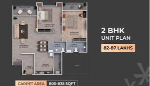 Floor Plan in 2 BHK Apartment at Kanifnath KP Supernova, Mohammadwadi – for Sale
