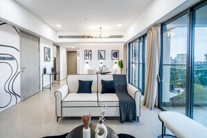 Living Room in 3 BHK Apartment at Rustomjee Paramount, Khar West – for Sale