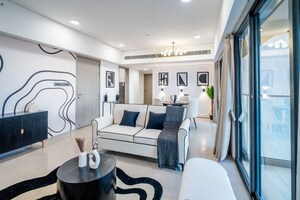 Living Room in 3 BHK Apartment at Rustomjee Paramount, Khar West – for Sale