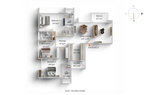 Floor Plan in 3 BHK Apartment at Rustomjee Paramount, Khar West – for Sale