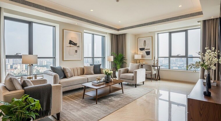 Living Room, rustomjee-prive 3 Bedroom 1088 Sq.Ft. Apartment In Bandra East Mumbai 10602988