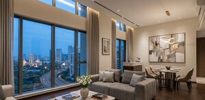Living Room in 3 BHK Apartment at Rustomjee Prive, Bandra East – for Sale