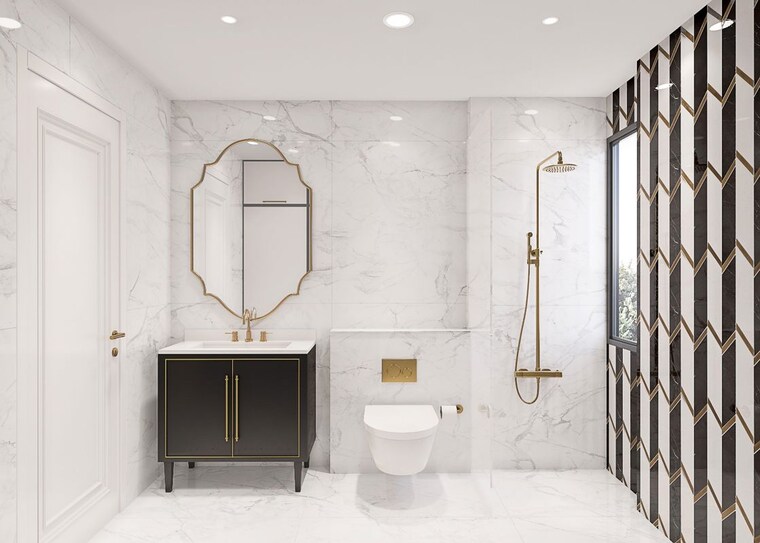 Bathroom, t-and-t-the-blue 3 Bedroom 2048 Sq.Ft. Apartment In Siddharth Vihar Ghaziabad 10603406