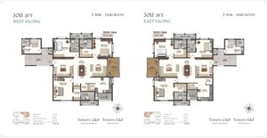 Floor Plan in 3 BHK Apartment at Rajapushpa Aurelia, Tellapur – for Sale