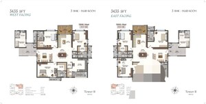 Floor Plan in 3 BHK Apartment at Rajapushpa Aurelia, Tellapur – for Sale