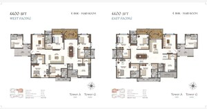 Floor Plan in 4 BHK Apartment at Rajapushpa Aurelia, Tellapur – for Sale