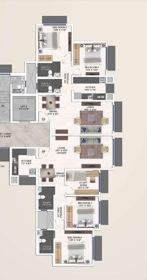 Floor Plan in 2.5 BHK Apartment at Our Home CHS, Andheri West – for Sale