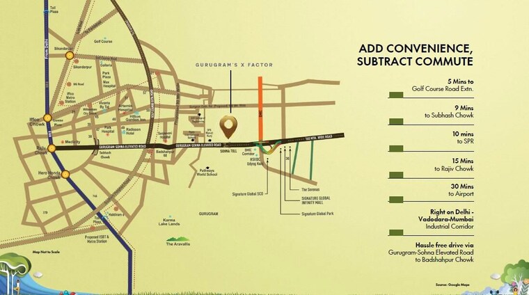 Map Location, signature-global-daxin-vistas 3 Bedroom 1390 Sq.Ft. Builder Floor In Bhondsi Gurgaon 10603796