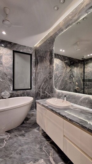 Bathroom in 4 BHK Builder Floor at DLF Queens Court, Greater Kailash ii – for Sale