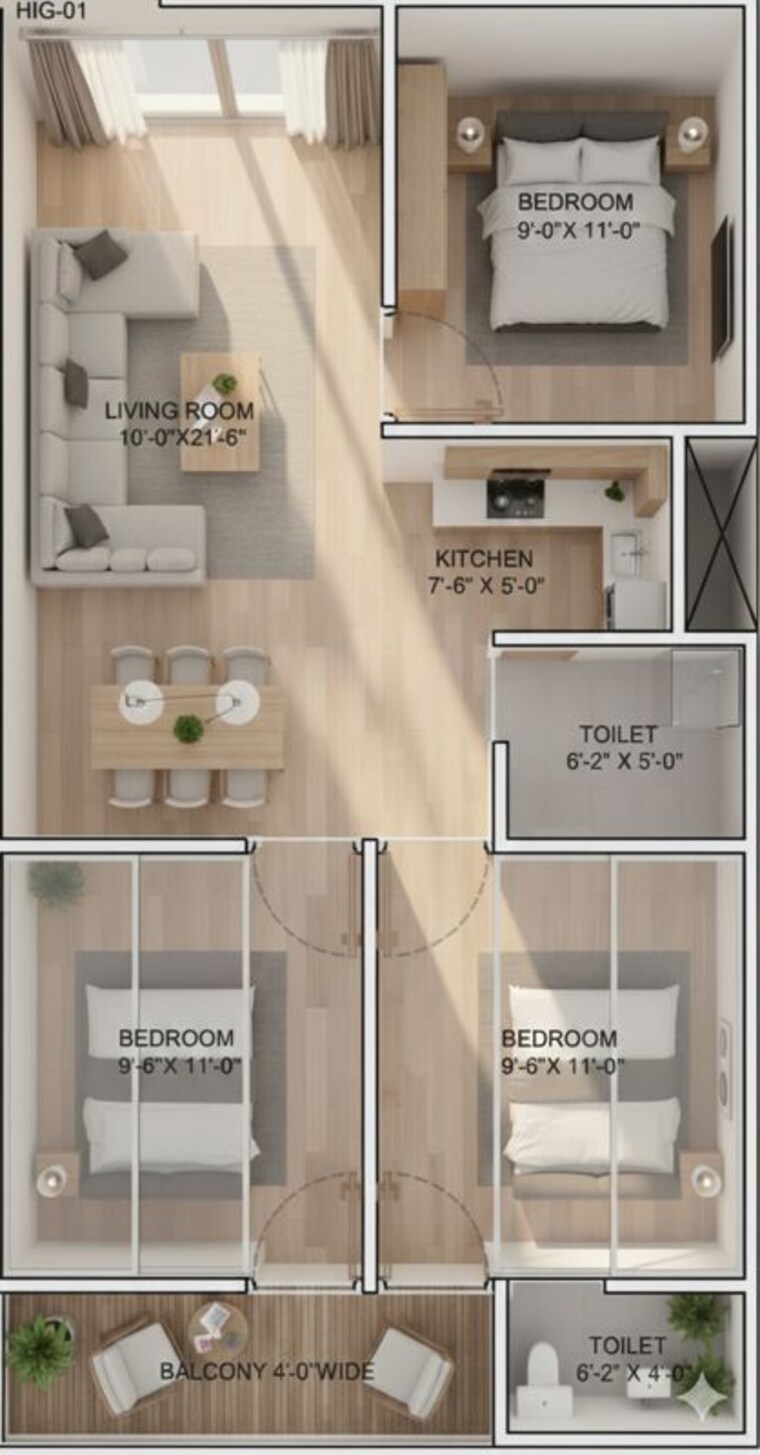 Floor Plan, dlf ankur vihar 2 Bedroom 595 Sq.Ft. Builder Floor In Dlf Ankur Vihar Ghaziabad 10604179