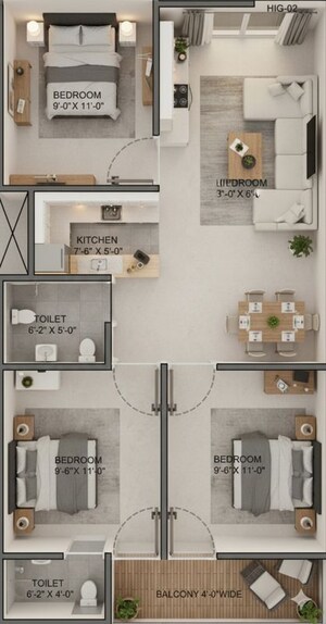 Floor Plan in 2 BHK Builder Floor at Dlf Ankur Vihar – for Sale