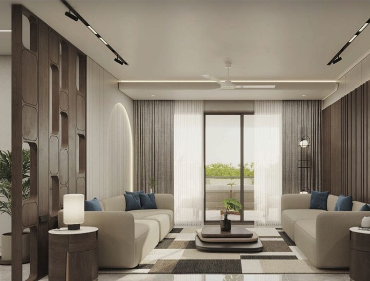 Living Room, south bopal 3 Bedroom 1283 Sq.Ft. Apartment In South Bopal Ahmedabad 10604284