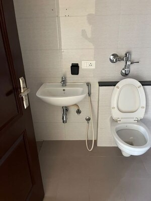 Bathroom in 3 BHK Apartment at Nyati Evita, Dhanori – for Rent
