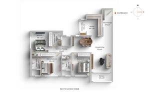 Floor Plan in 3 BHK Apartment at Kalpataru Radiance, Goregaon West – for Sale