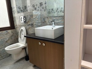 Bathroom in 3 BHK Builder Floor at Sushant Lok I – for Rent