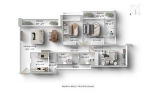 Floor Plan in 3 BHK Apartment at Oberoi Exquisite Goregaon, Goregaon East – for Sale