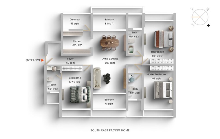 Floor Plan, wadhwa-the-address-boulevard 3 Bedroom 1295 Sq.Ft. Apartment In Ghatkopar West Mumbai 10604920