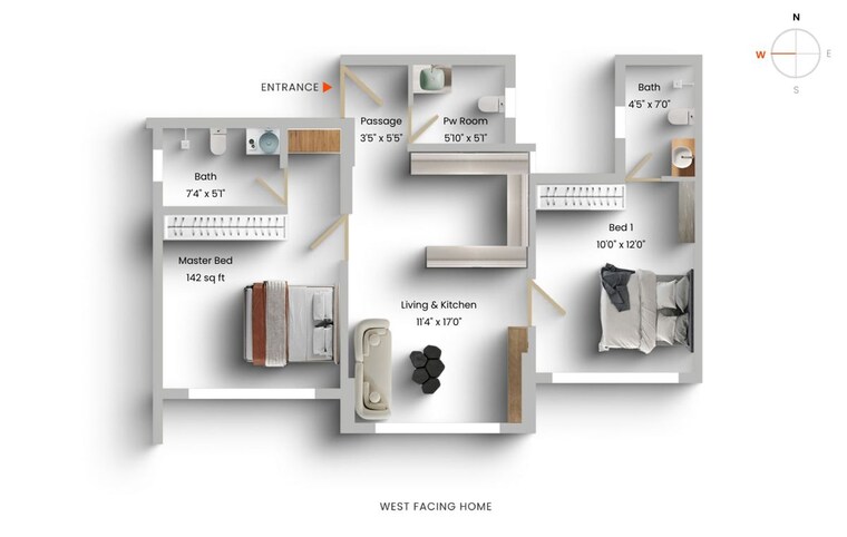 Floor Plan, aspen-park 2 Bedroom 592 Sq.Ft. Apartment In Goregaon East Mumbai 10604947