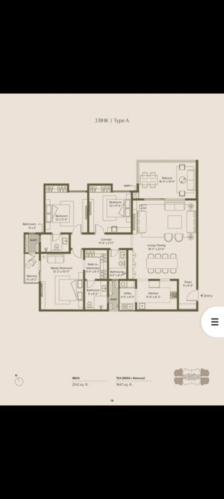 Floor Plan, assetz-trees-and-tandem 3 Bedroom 2142 Sq.Ft. Apartment In Chokkasandra Bangalore 10605091