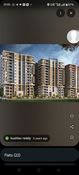 2 BHK Apartment For Rent in Vasavi Lake City in Hafeezpet, Hyderabad