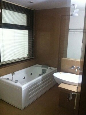Bathroom in 4 BHK Builder Floor at Panchsheel Park – for Rent